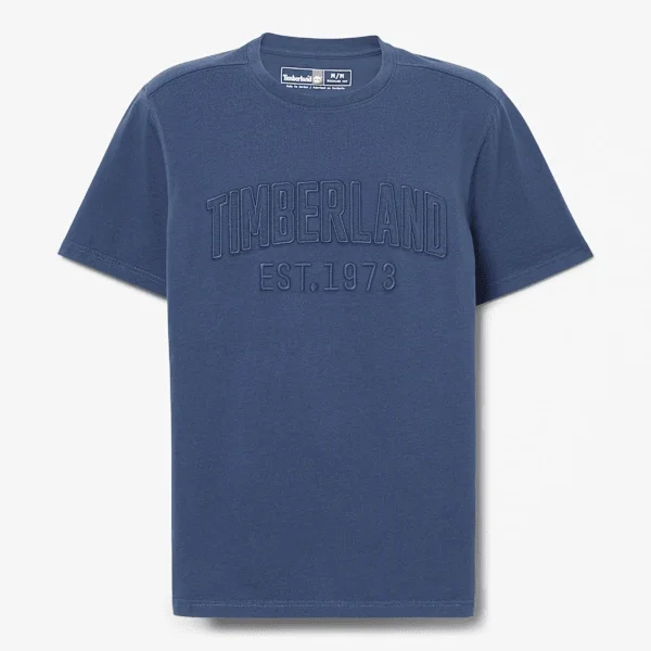 Gewassen T-shirt met geborduurd logo voor heren Gewassen T-shirt met geborduurd logo voor heren
