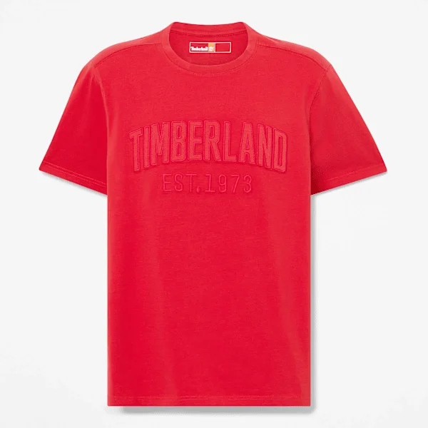 Gewassen T-shirt met geborduurd logo voor heren Gewassen T-shirt met geborduurd logo voor heren