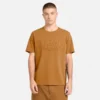 Gewassen T-shirt met geborduurd logo voor heren Gewassen T-shirt met geborduurd logo voor heren