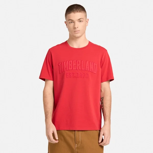 Gewassen T-shirt met geborduurd logo voor heren Gewassen T-shirt met geborduurd logo voor heren