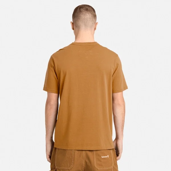 Gewassen T-shirt met geborduurd logo voor heren Gewassen T-shirt met geborduurd logo voor heren