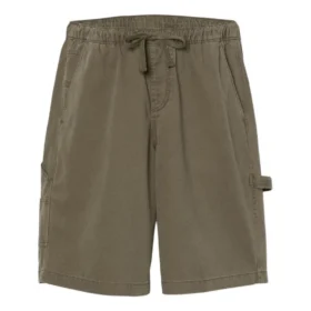 Gewassen zware twill-korte broek “Olive Green”