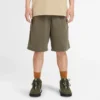 Gewassen zware twill-korte broek “Olive Green”