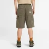 Gewassen zware twill-korte broek “Olive Green”