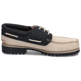 Handgestikte bootschoenen met 3-gaats vetersluiting “Beige”