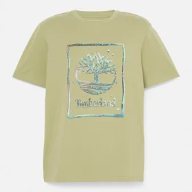 Heren T-shirt met korte mouwen en waterafbeelding
