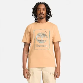 Heren T-shirt met korte mouwen en waterafbeelding
