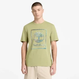 Heren T-shirt met korte mouwen en waterafbeelding