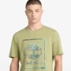 Heren T-shirt met korte mouwen en waterafbeelding Heren T-shirt met korte mouwen en waterafbeelding