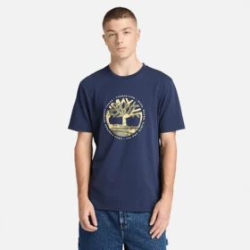 Heren T-shirt met Tree Logo Lake House-print