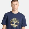 Heren T-shirt met Tree Logo Lake House-print Heren T-shirt met Tree Logo Lake House-print