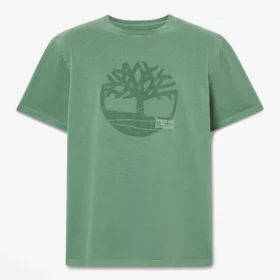 Heren T-shirts met logo, in de massa geverfd