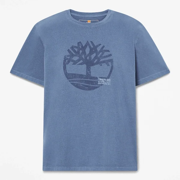 Heren T-shirts met logo, in de massa geverfd Heren T-shirts met logo, in de massa geverfd