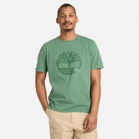 Heren T-shirts met logo, in de massa geverfd