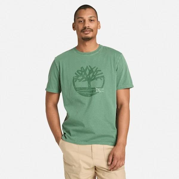 Heren T-shirts met logo, in de massa geverfd Heren T-shirts met logo, in de massa geverfd