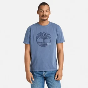 Heren T-shirts met logo, in de massa geverfd