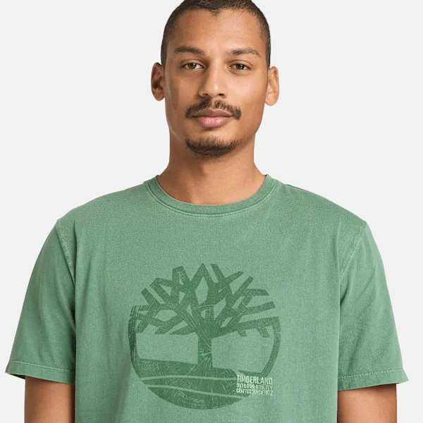Heren T-shirts met logo, in de massa geverfd Heren T-shirts met logo, in de massa geverfd