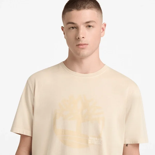 Heren T-shirts met logo, in de massa geverfd Heren T-shirts met logo, in de massa geverfd