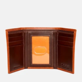 Heren Waxy Pull-up Trifold portemonnee