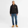 Herenhoodie met contrasterende stiksels en logo – Zwart Herenhoodie met contrasterende stiksels en logo – Zwart