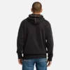 Herenhoodie met contrasterende stiksels en logo – Zwart Herenhoodie met contrasterende stiksels en logo – Zwart