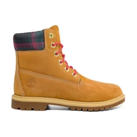 Heritage 6-Inch waterdichte laarzen “Wheat Nubuck met roze-blauwgroen geruit”