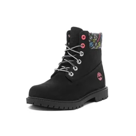 Heritage 6-Inch waterdichte laarzen “Zwart nubuck met kleurrijke logo’s”