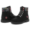 Heritage 6-Inch waterdichte laarzen “Zwart nubuck met kleurrijke logo’s”