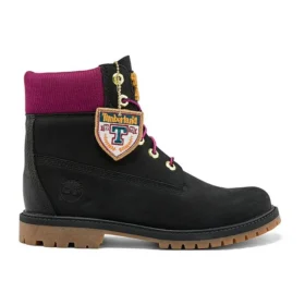 Heritage 6-Inch waterdichte laarzen “Zwart nubuck met roze”