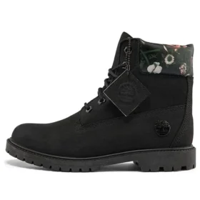 Heritage Cupsole Laarzen “Zwart nubuck met bloemen”