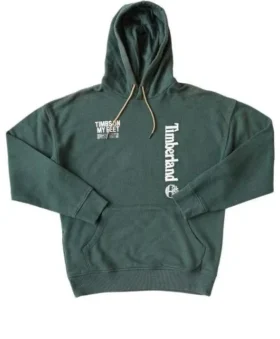 Hoodies met logo en tekst op de rug “Green”