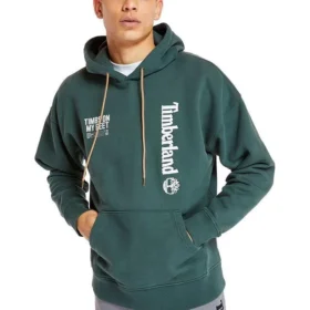 Hoodies met logo en tekst op de rug “Green”