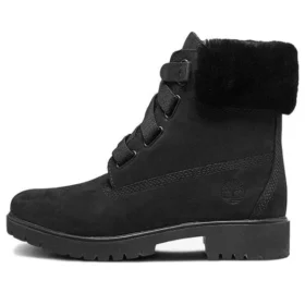 Jayne 6-Inch waterdichte laarzen “Zwart nubuck met bont”