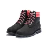 Linden Woods 6-Inch waterdichte laarzen “Zwart nubuck met roze”