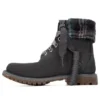 Lindon Woods 6-Inch Boot “Donkergrijs nubuck en zwart bedrukte kraag”