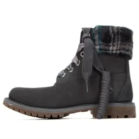 Lindon Woods 6-Inch Boot “Donkergrijs nubuck en zwart bedrukte kraag”