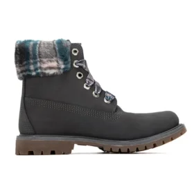 Lindon Woods 6-Inch Boot “Donkergrijs nubuck en zwart bedrukte kraag”