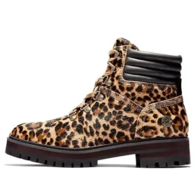 London Square Mid Hiker-laarzen “Bruin met luipaardprint”