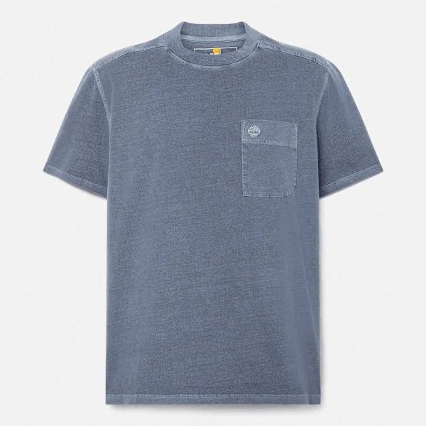 Merrymack River T-shirt met borstzak voor heren, in de massa geverfd Merrymack River T-shirt met borstzak voor heren, in de massa geverfd