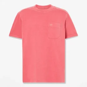 Merrymack River T-shirt met borstzak voor heren, in de massa geverfd