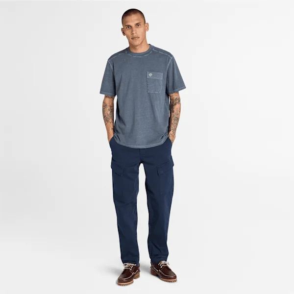 Merrymack River T-shirt met borstzak voor heren, in de massa geverfd Merrymack River T-shirt met borstzak voor heren, in de massa geverfd