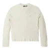 Mini Logo T-shirt met lange mouwen en cropped pasvorm “White”