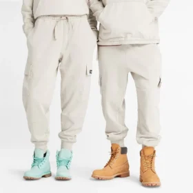 Mixed Media Garment Dye Joggingbroeken “Wit”