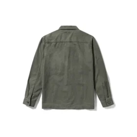 Overhemd met dubbele opgestikte zakken “Olive Green”