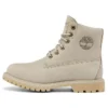 Paninara kraagloze 15 cm brede waterdichte laarzen “Lichtgrijs nubuck”