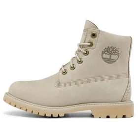 Paninara kraagloze 15 cm brede waterdichte laarzen “Lichtgrijs nubuck”