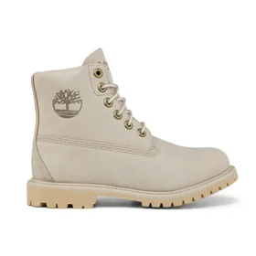 Paninara kraagloze 15 cm brede waterdichte laarzen “Lichtgrijs nubuck”