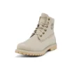 Paninara kraagloze 15 cm brede waterdichte laarzen “Lichtgrijs nubuck”