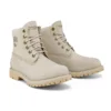 Paninara kraagloze 15 cm brede waterdichte laarzen “Lichtgrijs nubuck”