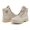 Paninara kraagloze 15 cm brede waterdichte laarzen “Lichtgrijs nubuck”